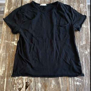 Black Pocket Crop Tee
